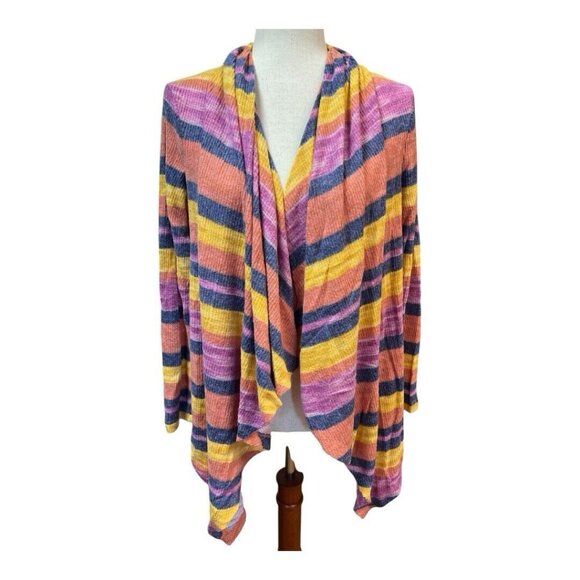 Bobeau Womens Amie Waterfall Cardigan~Size S~Navy Rust Combo~Stitch Fix L5 10 - Picture 2 of 10